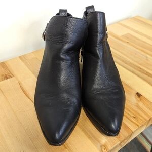 DEPT of Finery Black Leather Ankle Boots with Pointed Toes 40 9